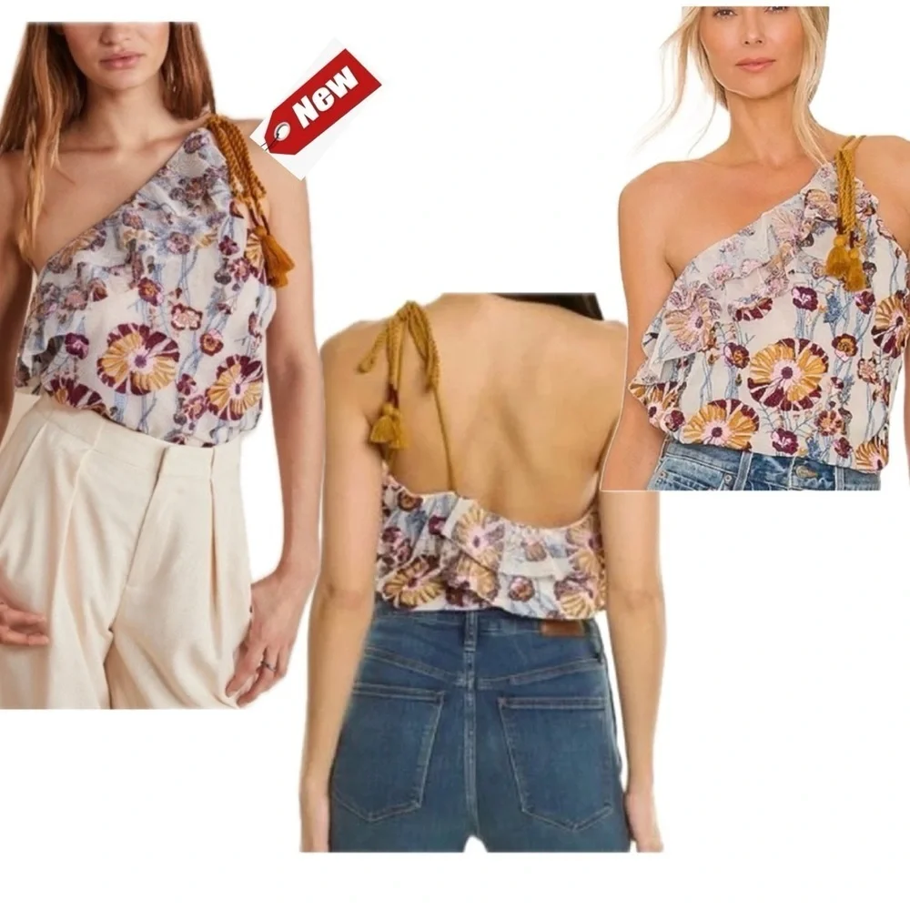 Free People Intimately Day Date one Shoulder floral embroidered bodysuit L NWT